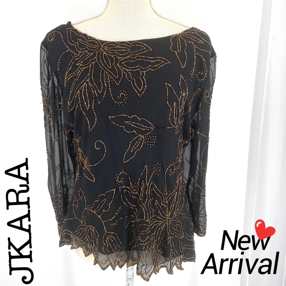 Jakara New York hand beaded blouse